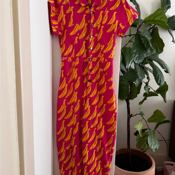 Hot Pink Banana Jumpsuit - Mixed by Nasrin - Picture 2 of 9